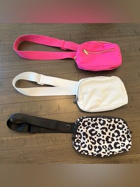 3 pack Nylon Belt Bag/Women's Adjustable Crossbody Fanny Pack LIKE NEW
